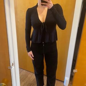 Free People Tie front top